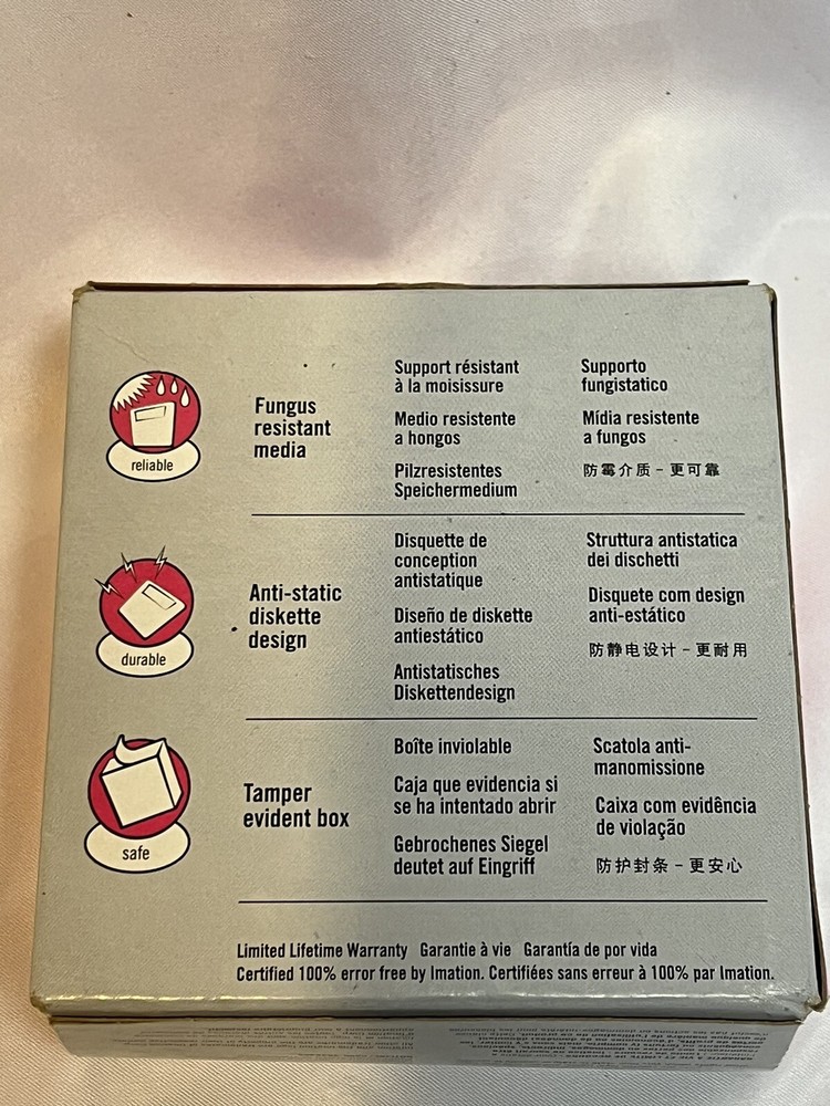 Imation Diskettes MAC 10 Disks Formatted 2HD 1.40 MB 3.5" Blank Media Sealed