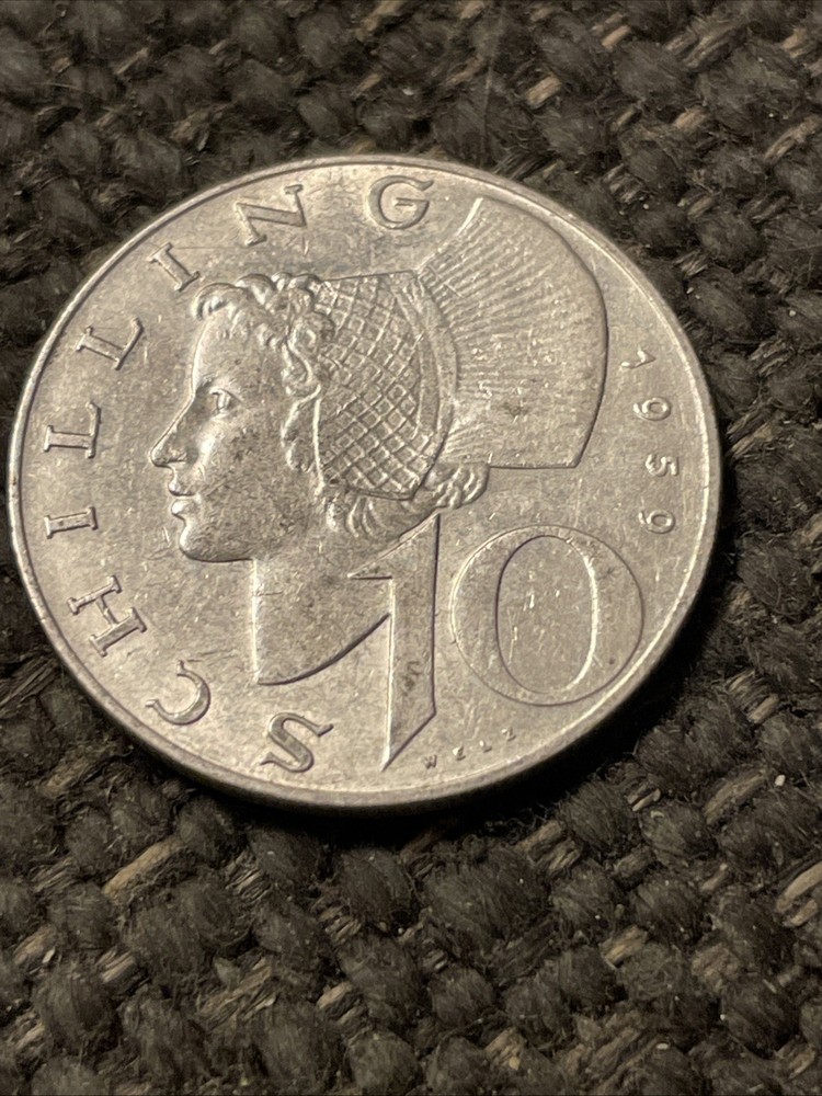 1959  AUSTRIA  10 Schilling  Silver Coin
