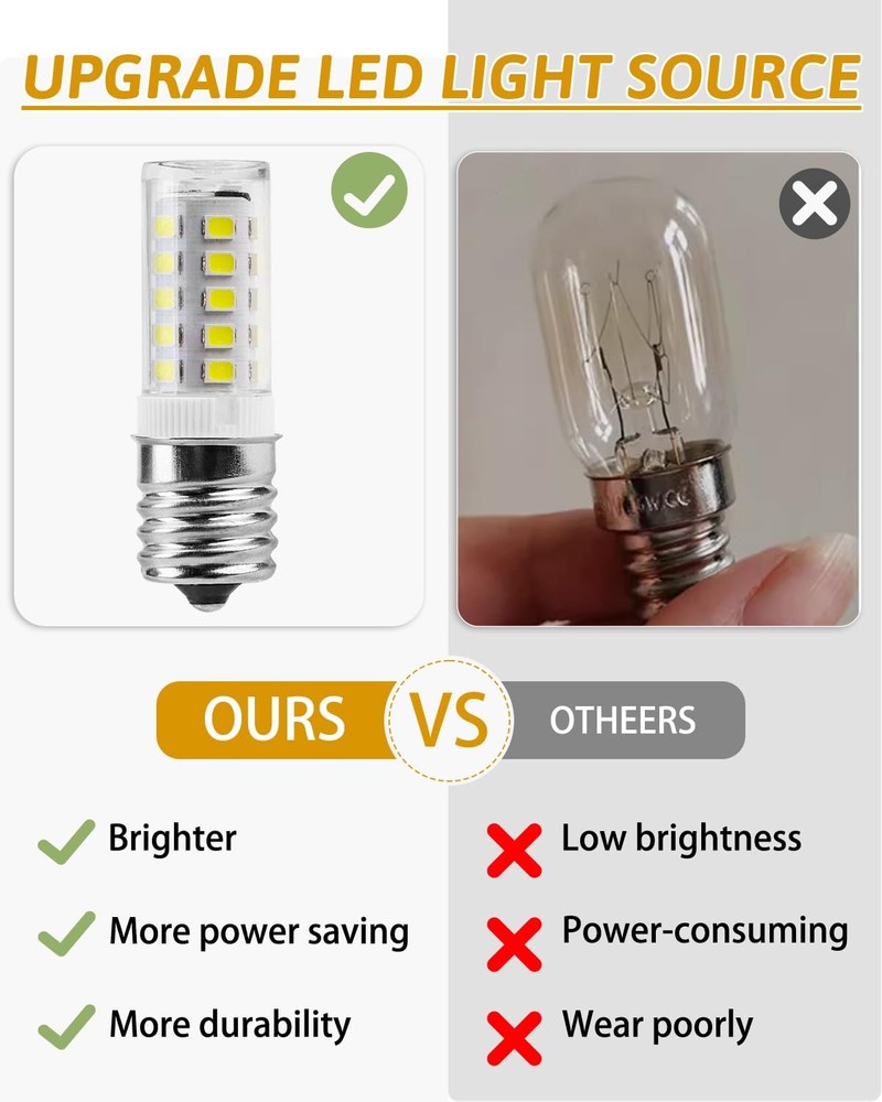 2 Pack Freezer Light Bulb Kei D28a Kel 2811 E17 LED Bulb Intermediate Base Li...