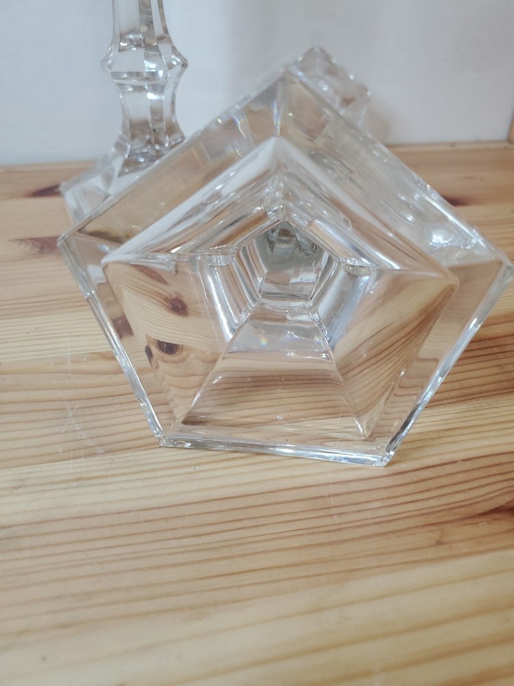2 Crystal 9.75" Tall Candle Holders Design JO+