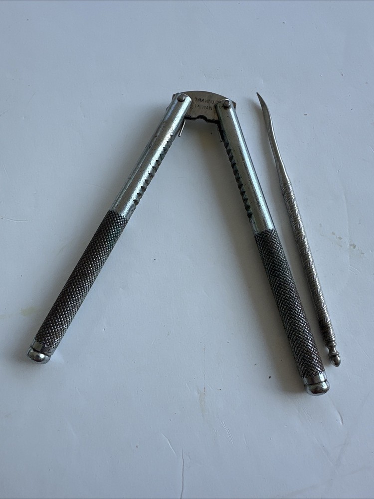 Vintage Travco Nut & Shell Cracker Silver Tone With Unbranded Pick
