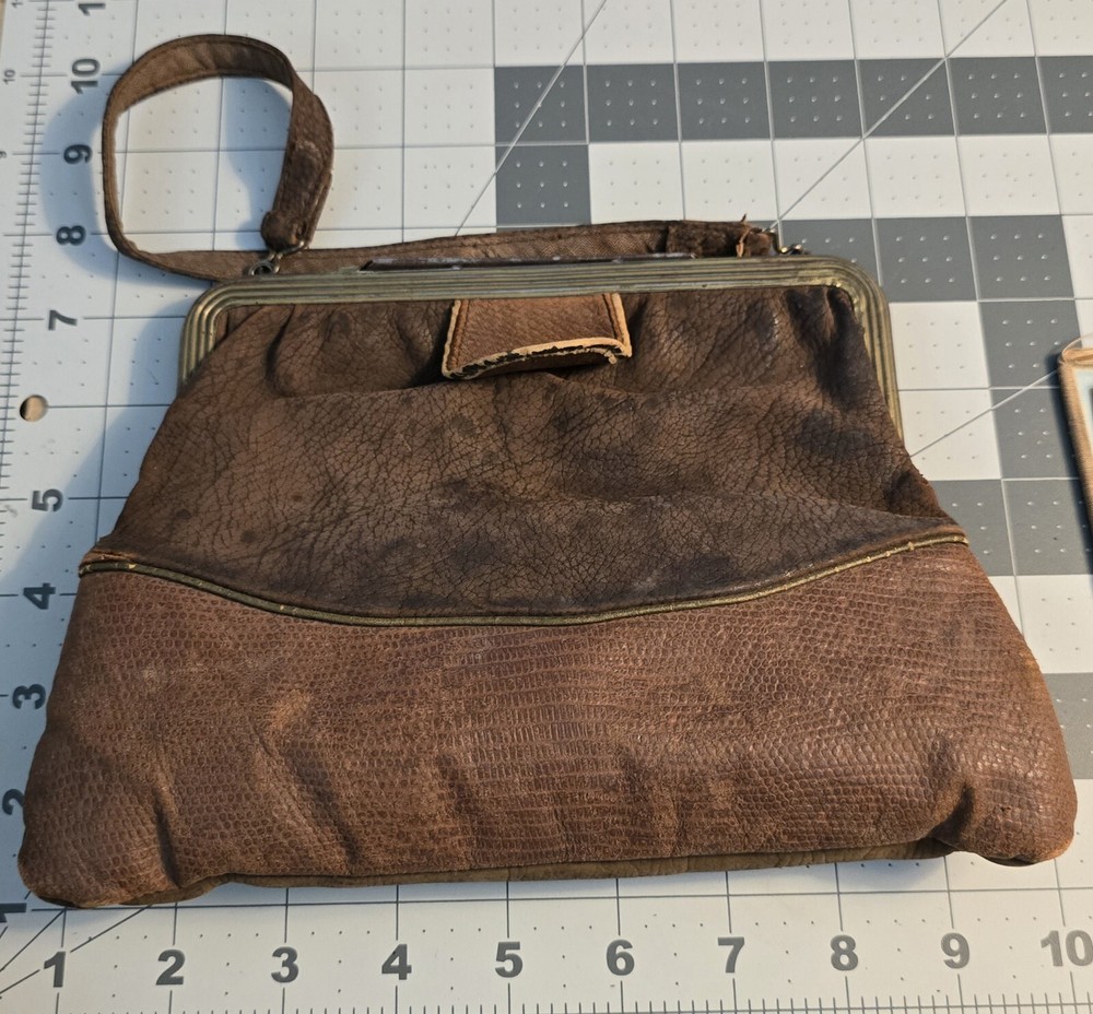 Antique Brown Leather Purse