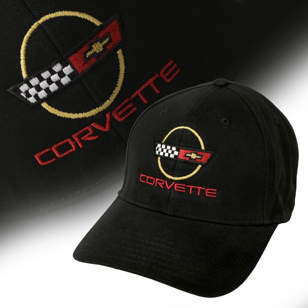 1984-1996 Corvette C4 Logo Hat- Black Adjustable