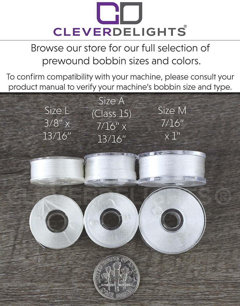 25 Color Prewound Bobbins Set Size A Class 15 75D/2 60WT Polyester Thread