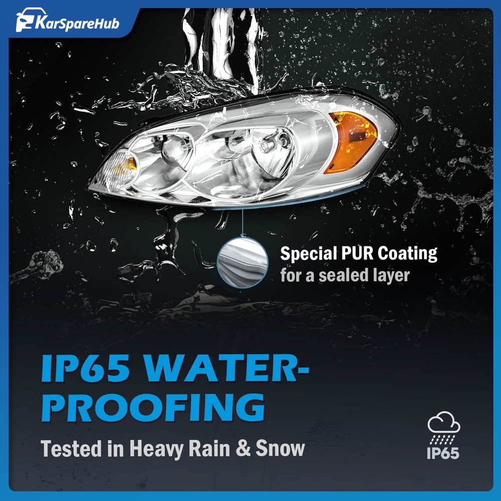 Headlights Assembly For 2006-2013 Chevy Impala Headlamps with bulbs Left+Right