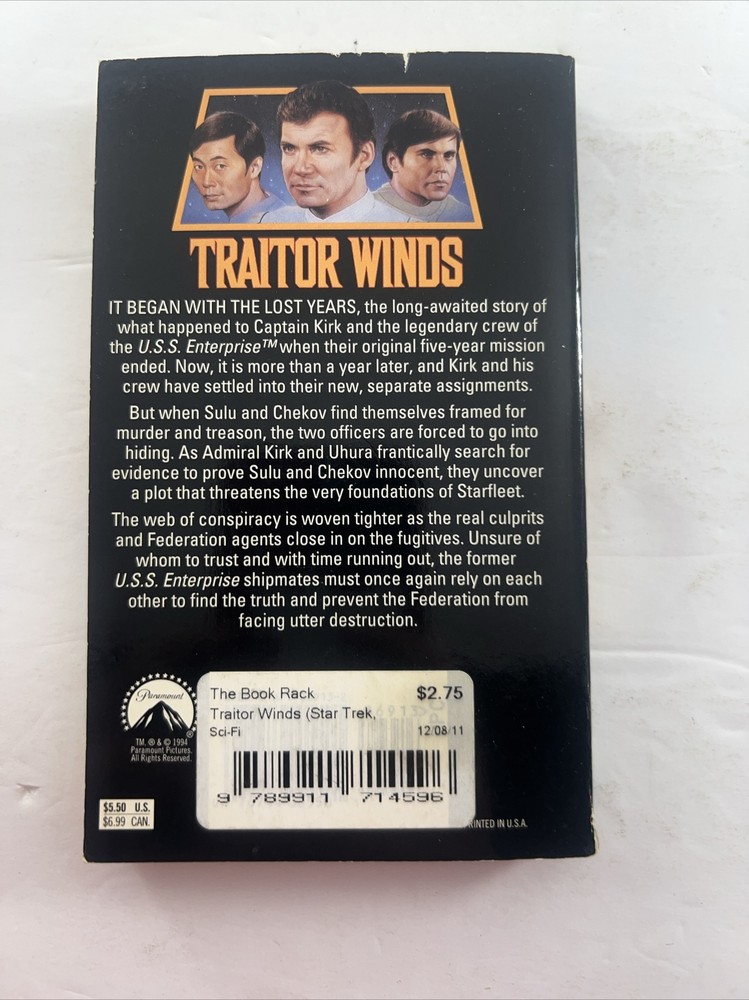 Star Trek: Traitor Winds Paperback by L.A. Crap