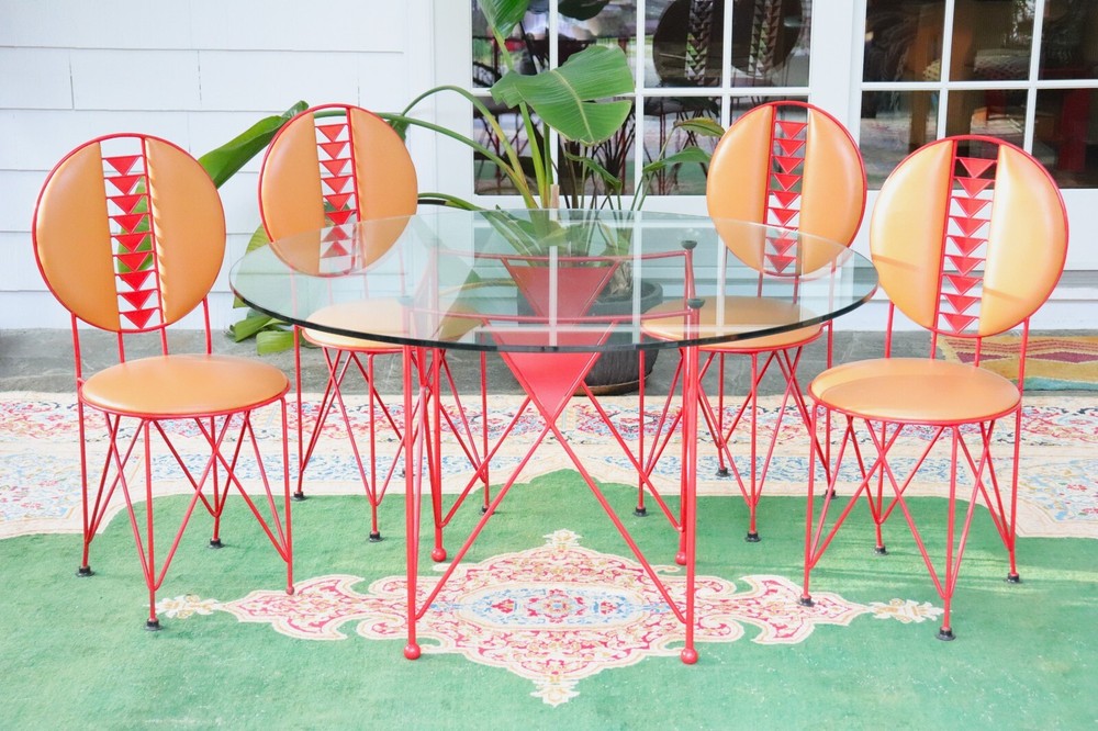 Set of Four Chairs & Table by Frank Lloyd Wright for Cassina, ca. 1980