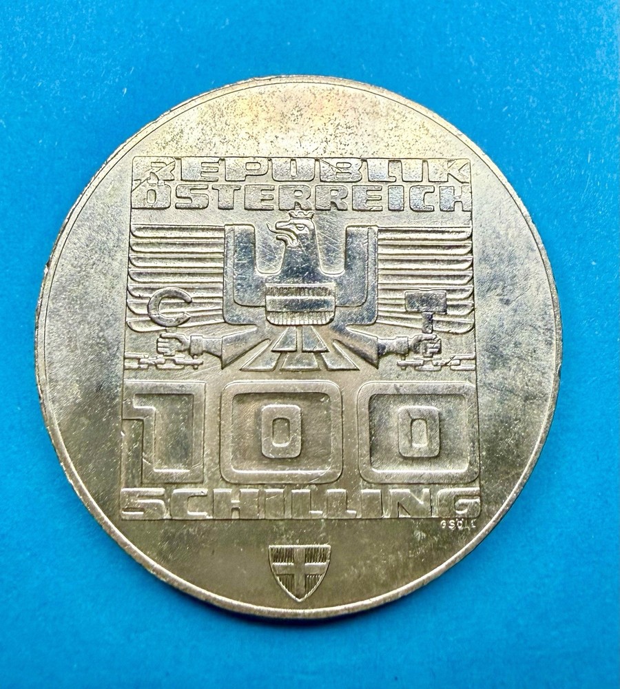 1976 Austria 100 Schilling Silver Coin – Large Austrian Silver
