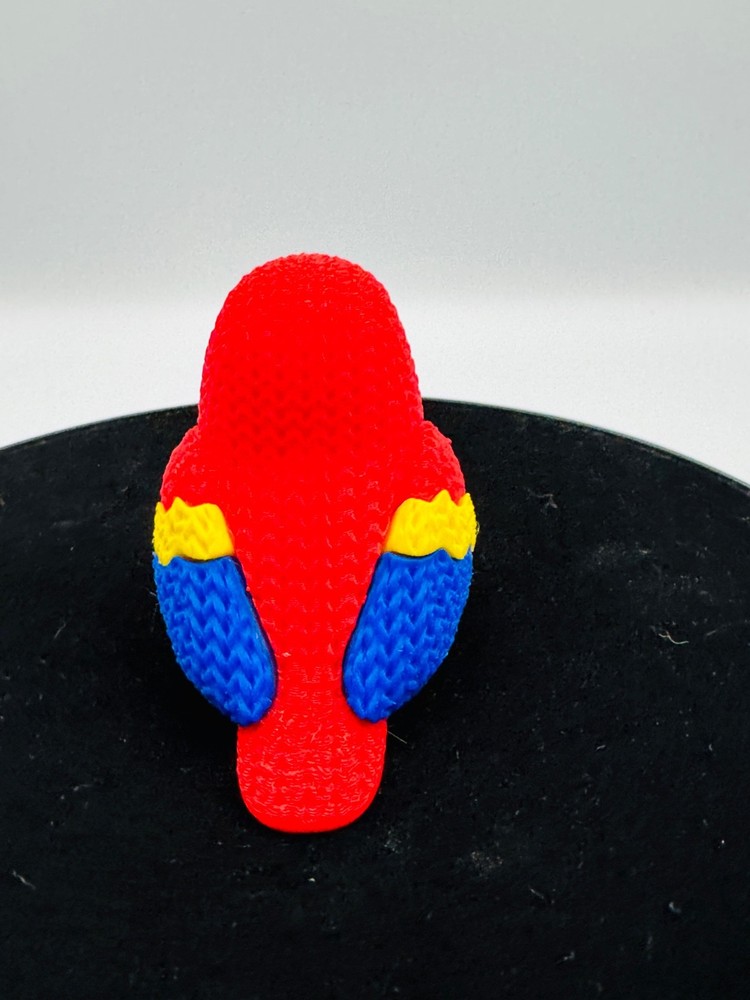3D Printed 2-1/2" Tall Knitted Parrot Bird Figurine