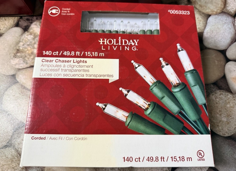 New In Box-clear String Lights-8 FUNCTIONS-140 Count