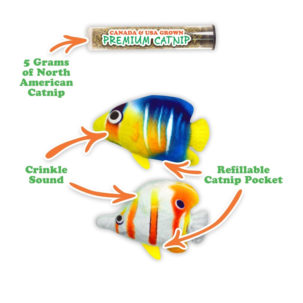 Meowijuana Refillable Cat Toys | Get Bubbly - Tropical Fish
