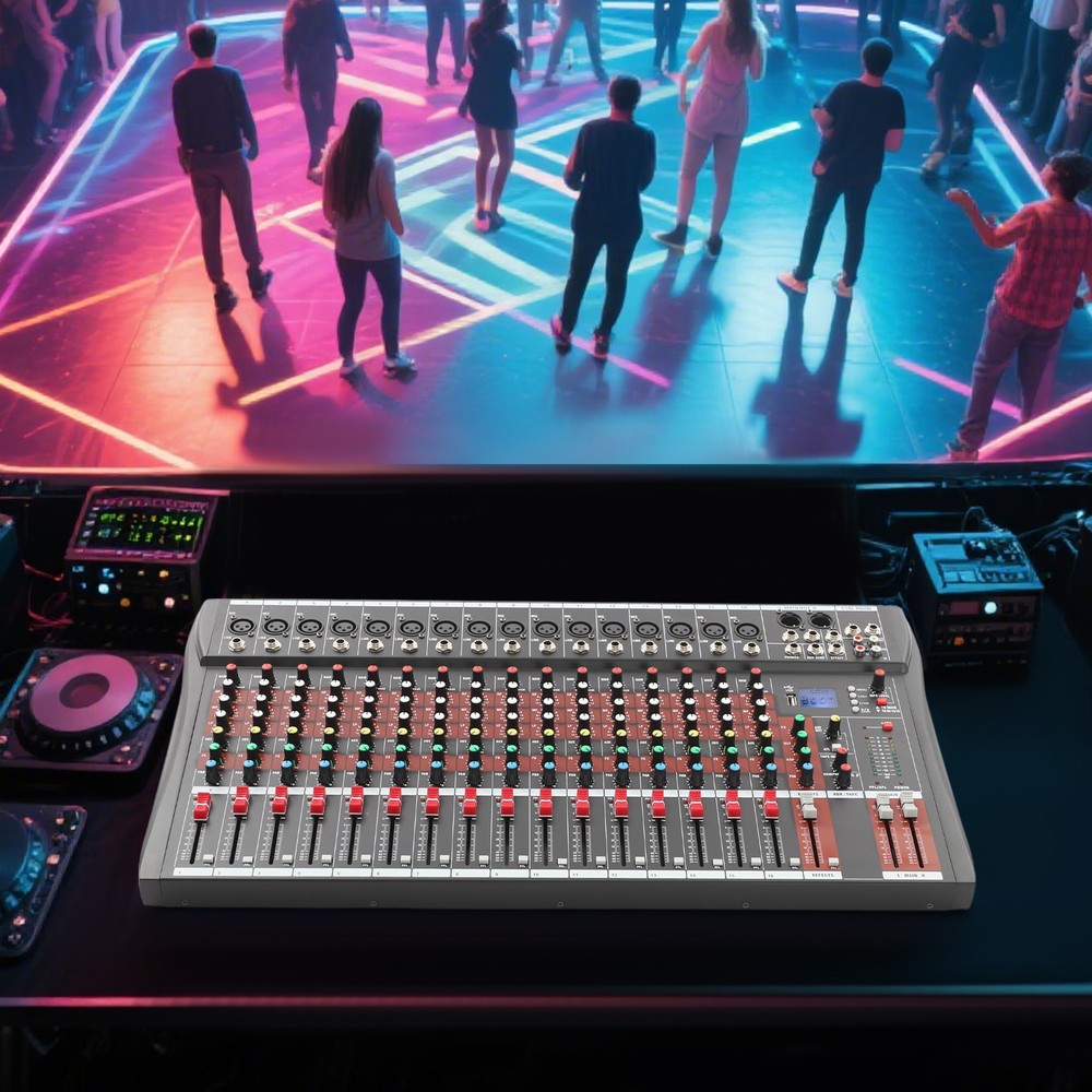 16 Channel Studio Audio Mixer Bluetooth USB Digital Sound Mixing Console Board