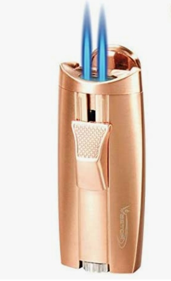 Vector Legend Dual Jet Torch Cigar Lighter - Rose Gold - New
