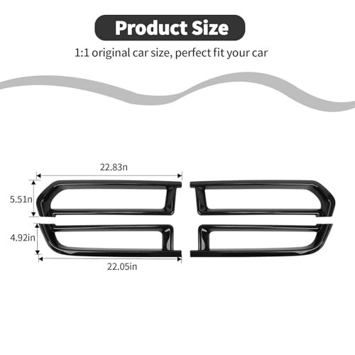 Front Grill Inserts Cover Trim Fit for 2011-2020 Dodge Durango,Outer Car Front