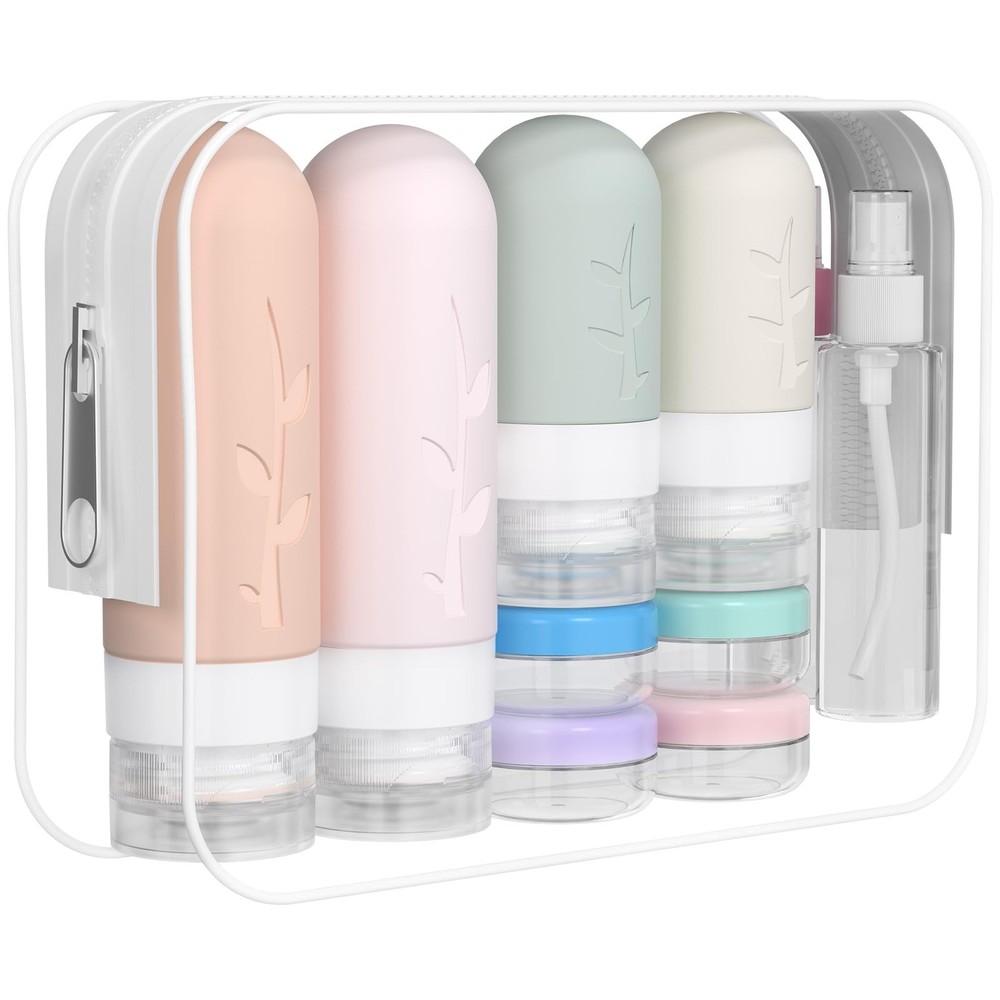 16 Pack Travel Bottles Set - TSA Approved Leak Proof Silicone Squeezable Cont...