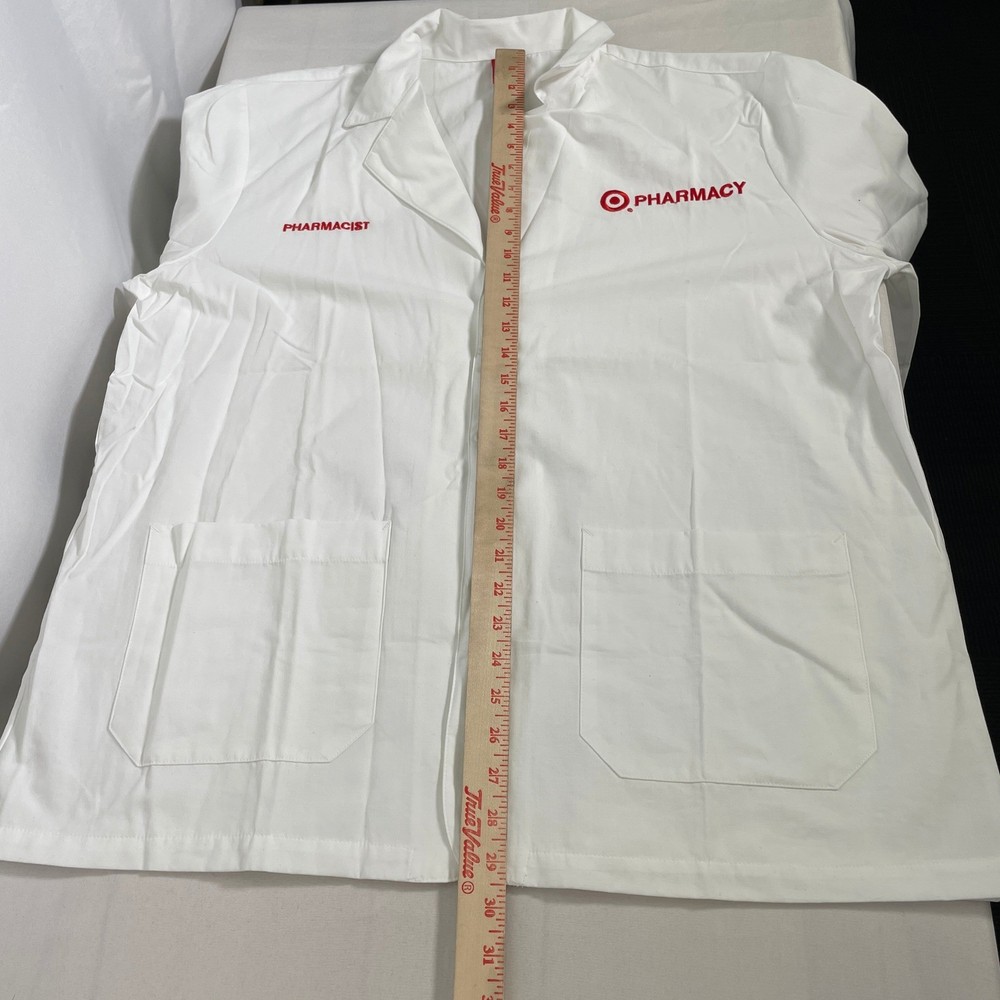 Target Pharmacy White Pharmacist Long Sleeve Lab Coat Men's LARGE