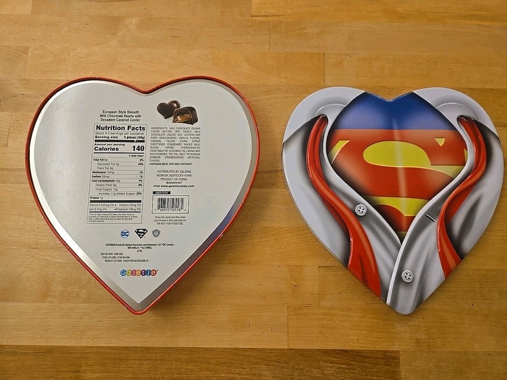 Clark Kent Superman Container DC Comics Heart Shaped Tin Only