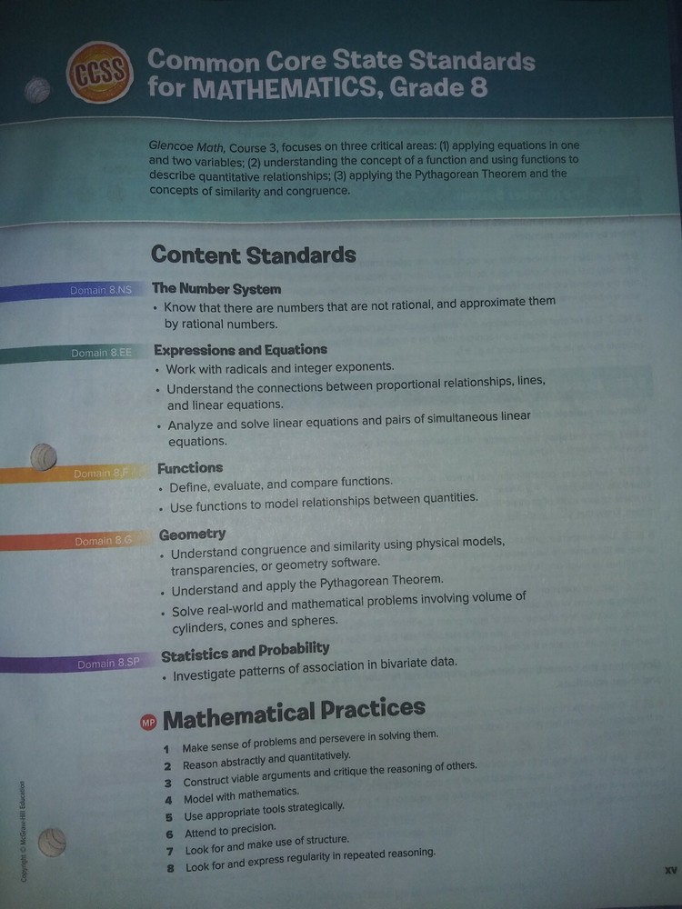 New 2015 McGraw Hill Math workbook course 3 volume 2 grade 6-8