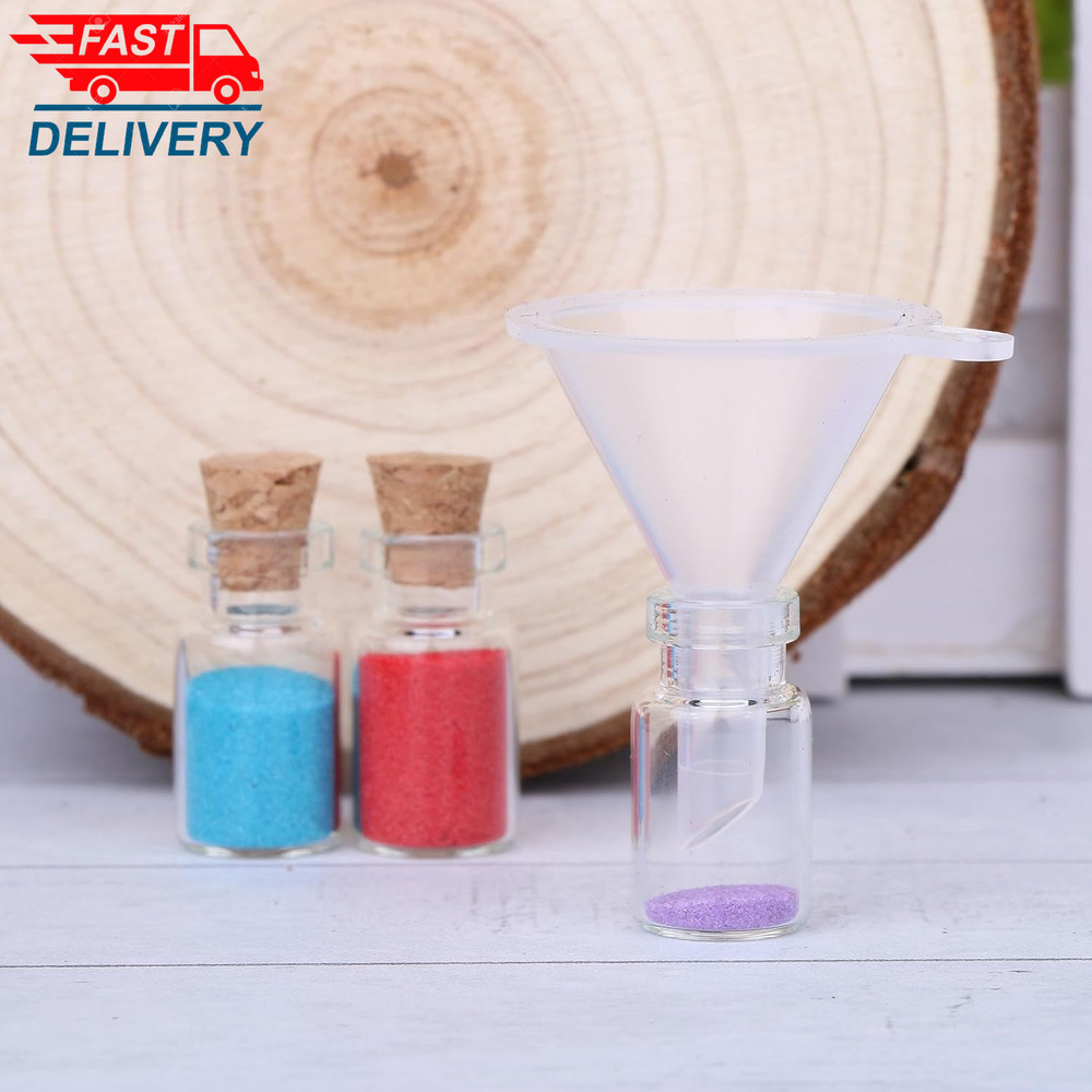 100Pcs 1Ml Small Mini Glass Bottles Jars with Cork Stoppers Tiny Vials 👌✌️