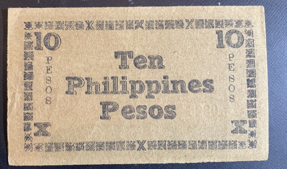 1944 PHILIPPINES EMERGENCY BANKNOTE 10 PESOSP-S676, UNC