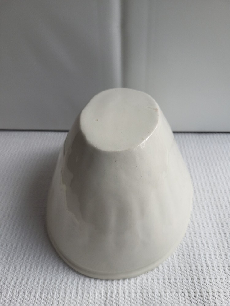 Antique White Ironstone Stoneware Deep Oval Corn Design Mold