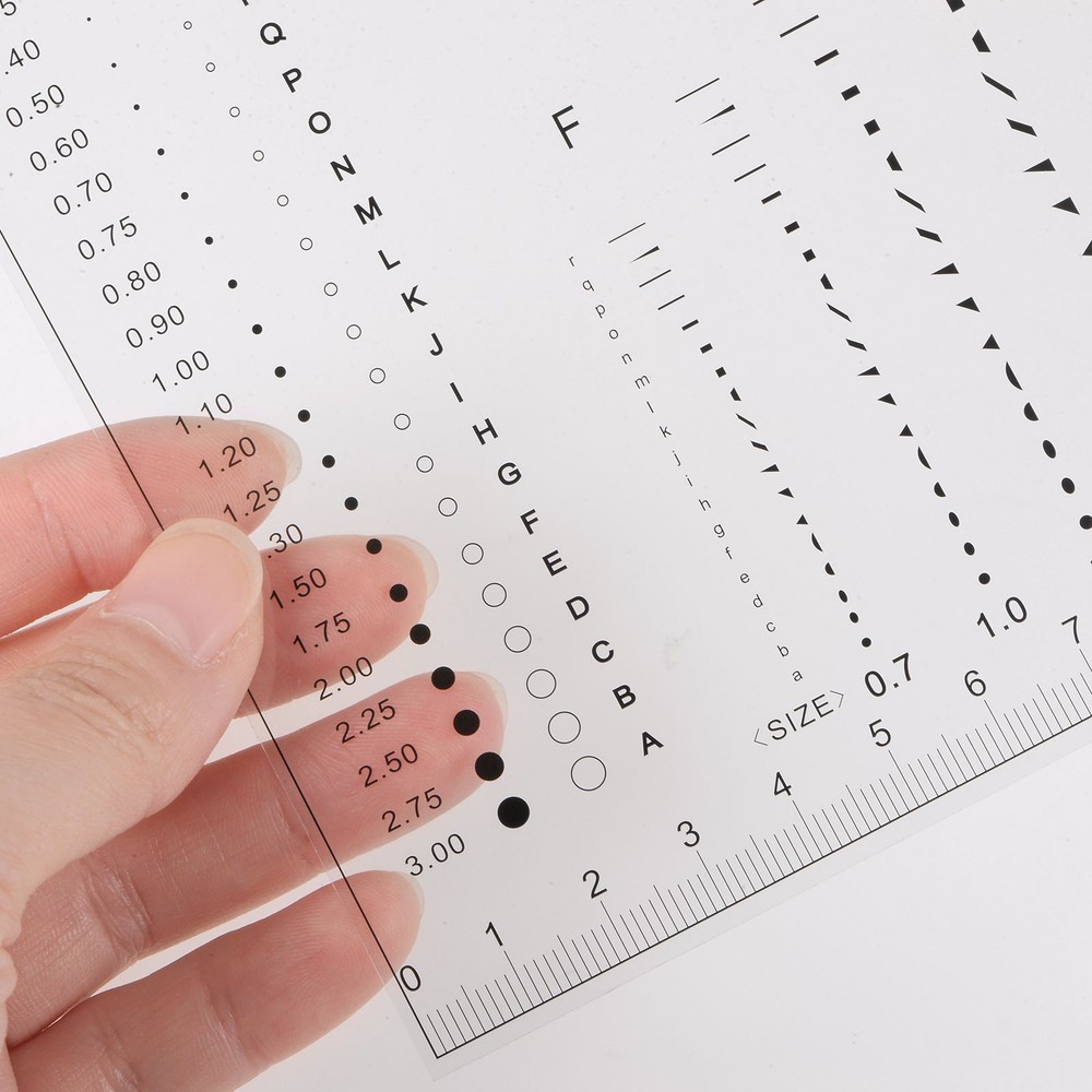 Transparency SEC Size Estimation Chart 17cm Covered Diameter Area Line Width