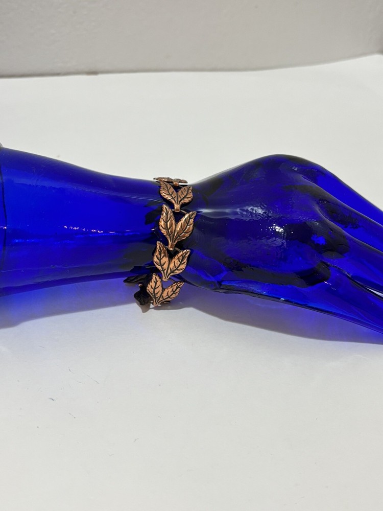 BEAUTIFUL VINTAGE 7" COPPER LEAF BRACELET