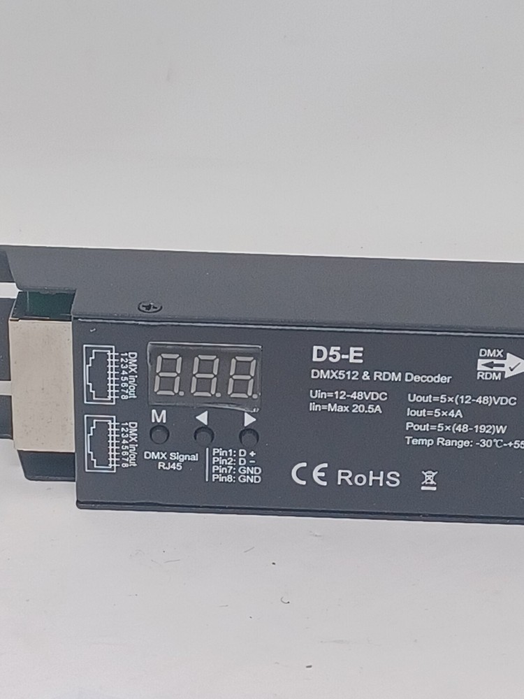 5CH DMX 512 & RDM Decoder RGB Controller DC12V 24V 48V PWM Dimming