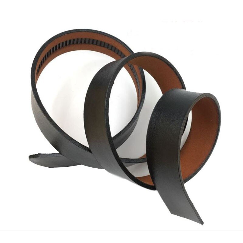 Brown Leather 120cm 47" Long Automatic Buckle Belt Blank Replace Strap Strip