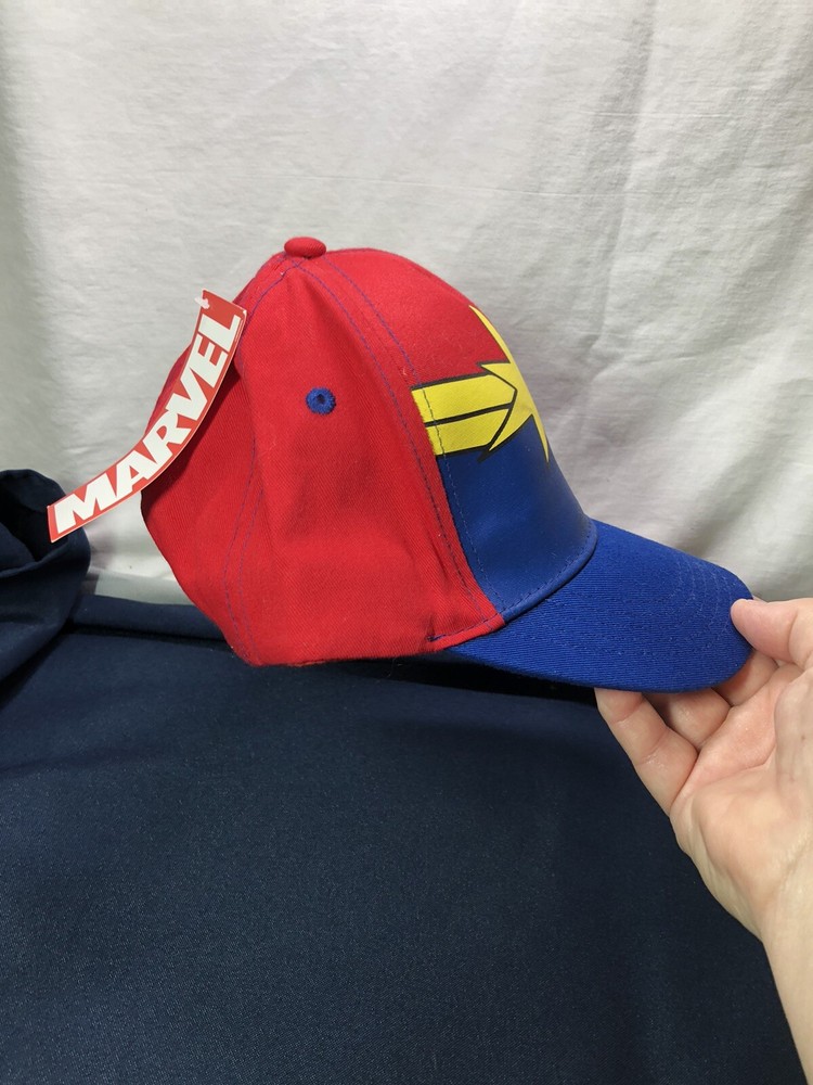 Marvel Comics Red Strapback Captain Marvel Baseball Cap OSFM