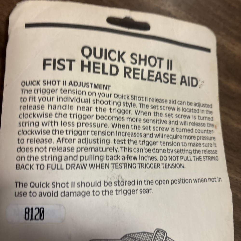 The Game Tracker Bowhunter 80# Release Aid NEW Vintage Adjustable Wrist Strap