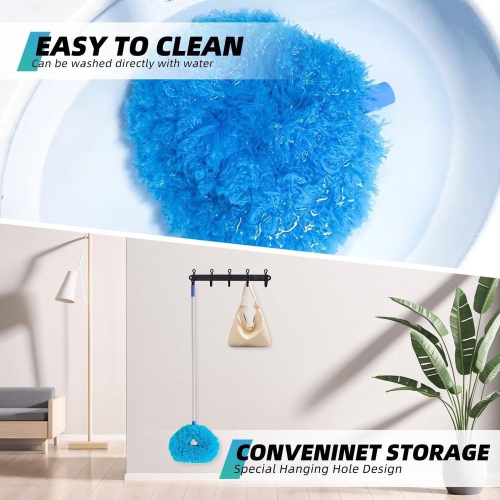 Ceiling Fan Duster with Extension Pole 48in Microfiber Blade Cleaner Long Handle