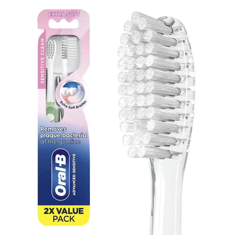 Advanced Sensitive Toothbrushes, Extra Soft, 2 Count