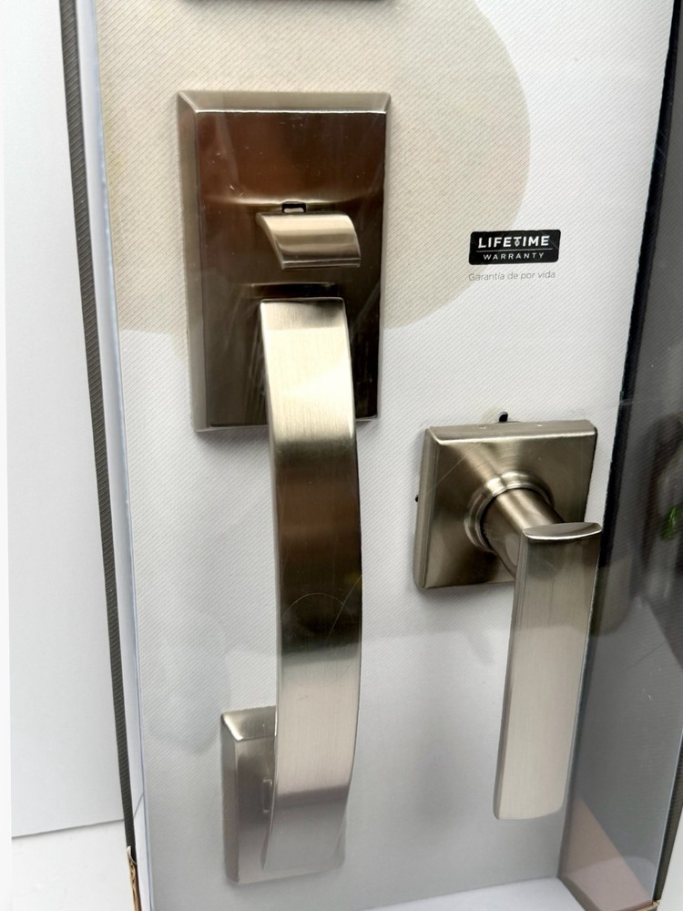 Kwikset Tavaris Satin Chrome Single Cylinder Door Handleset Rectangular SmartKey
