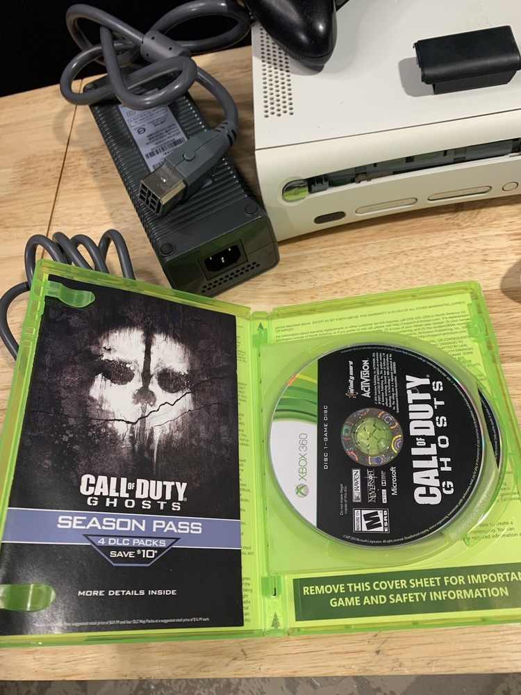 Microsoft Xbox 360 Console Bundle NewPowercord Ghost Controllers READdescription