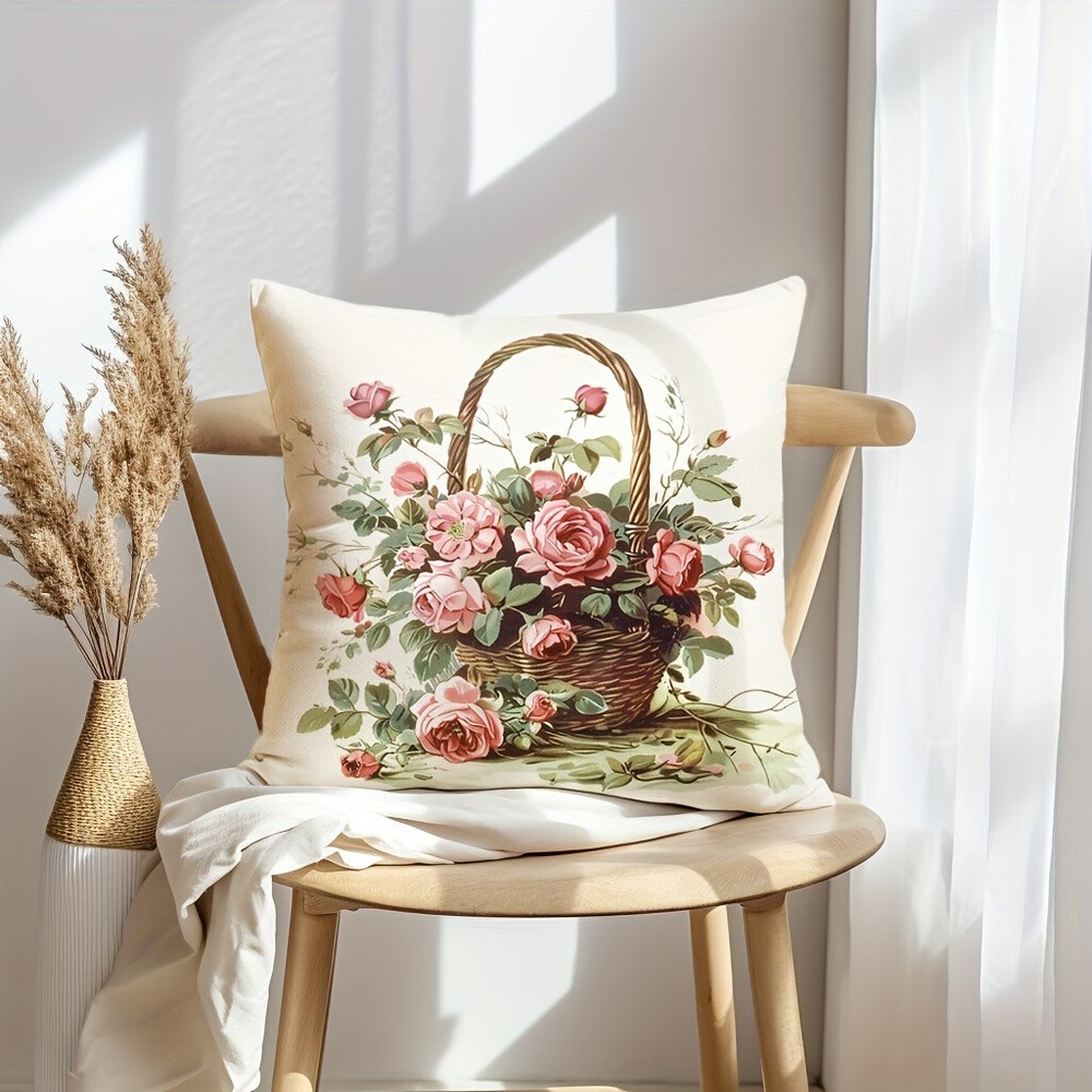 4 Piece Vintage Rustic Floral Pillowcases Home Decor