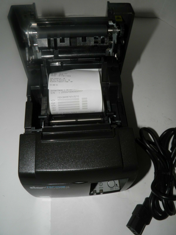 Star TSP100 Thermal POS Receipt Printer TSP143IIIBI w Bluetooth TESTED WORKING
