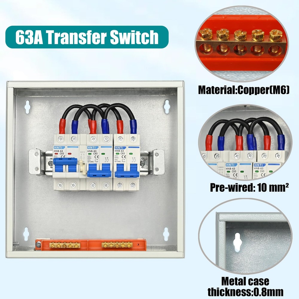 Generator Transfer Switch,63 Amp Manual Switch, 120/240-Volt...