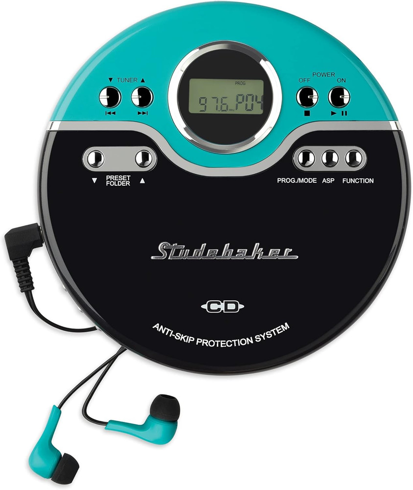 Retro Portable CD Player | CD-R/RW MP3 Playback | Programmable Personal CD Playe