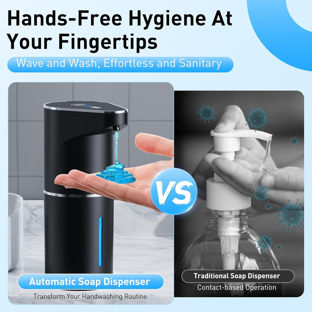 Automatic Soap Dispenser,Touchless Hand Wall Mount Rechargeable 3 Gear Adjustabl