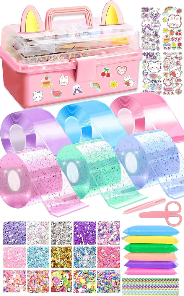 6 PCS Nano Tape Bubble Bubbles Kit for Kids with Box, Squishy Maker Making Kit,