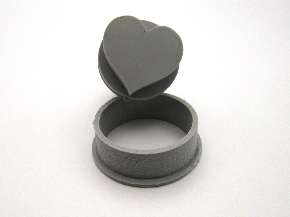 Solid Heart clay stamp - round pendant stamp with cutter