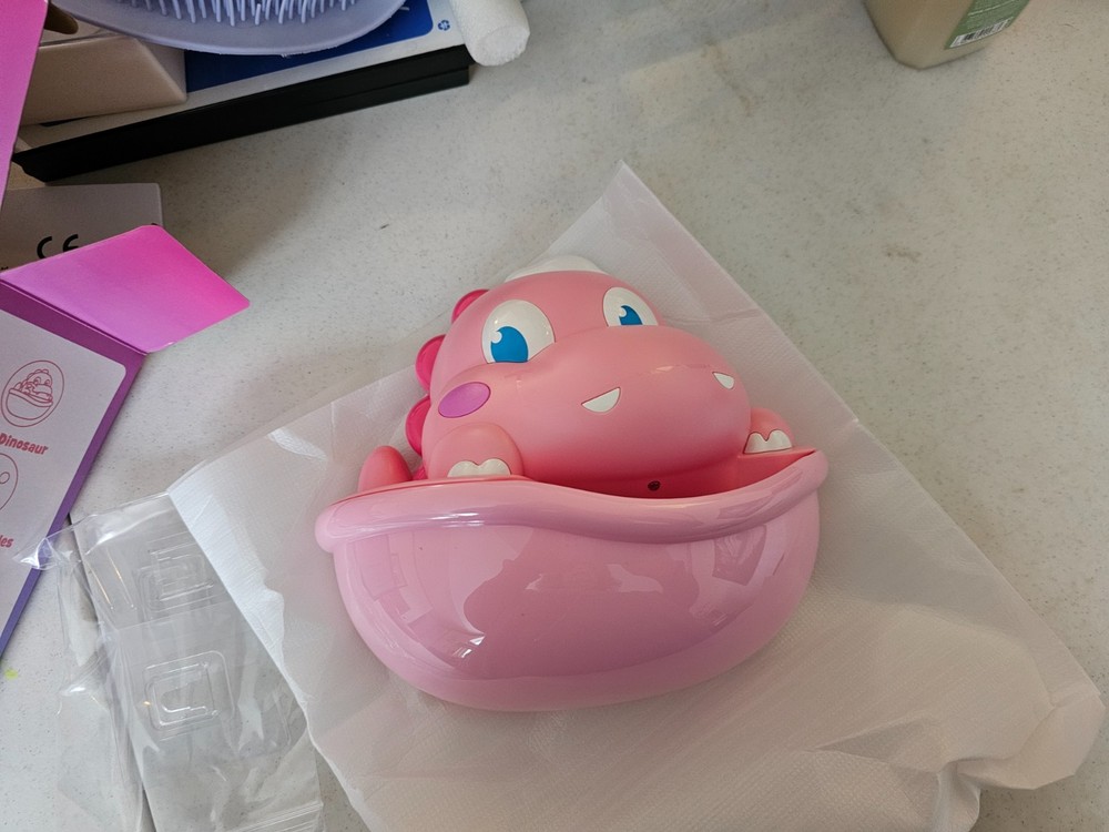 🛁 Kids Bath Bubble Machine – Pink Dinosaur (Battery Operated)