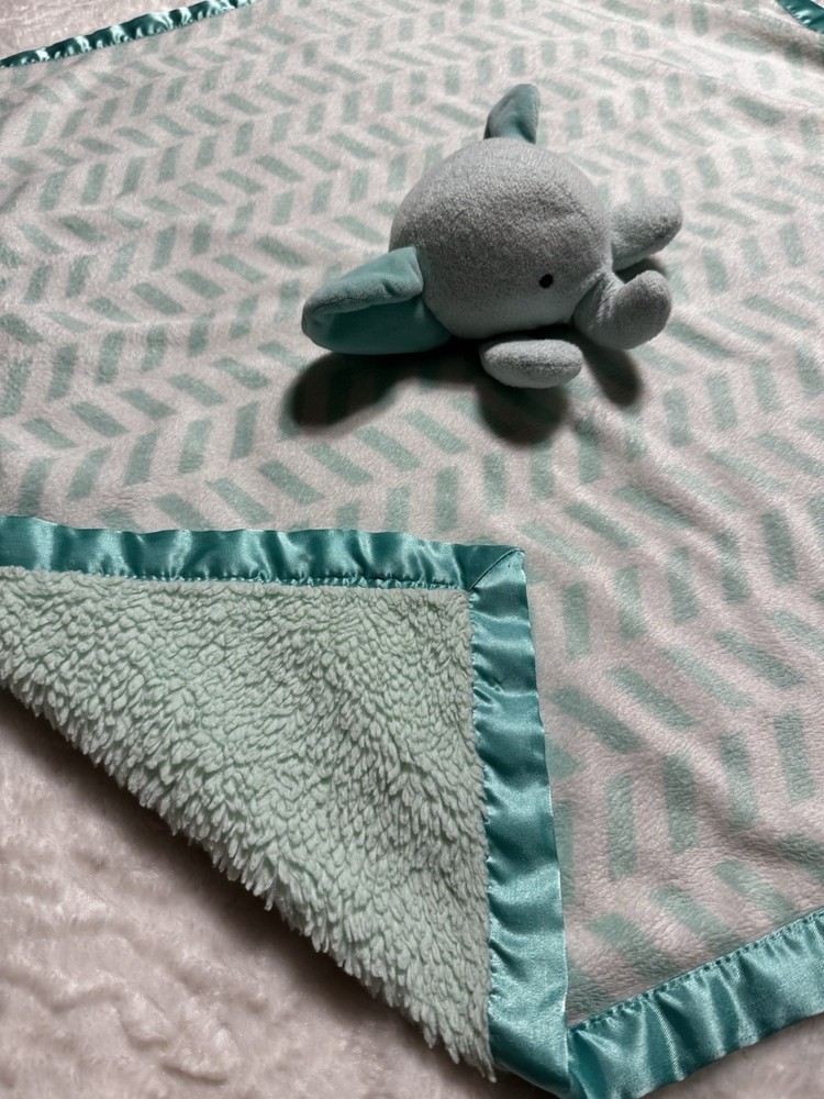 Cloud Island Oversized Plush 29” Mint Green Elephant Security Blanket