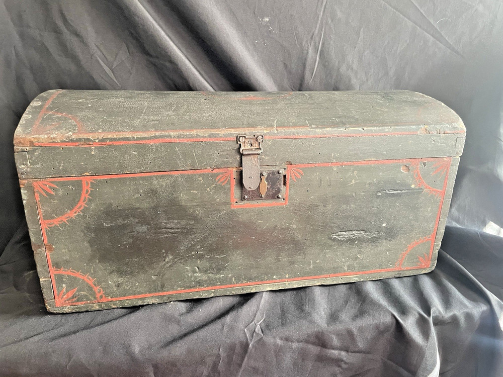Dovetailed /Document Box/chest/ Painted /MAINE