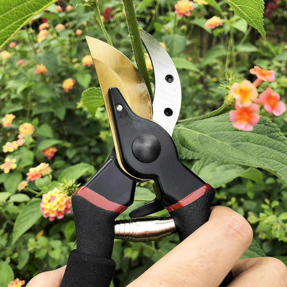 8" Professional Premium Titanium Bypass Pruning Shears (GPPS-1003), Hand Pruners