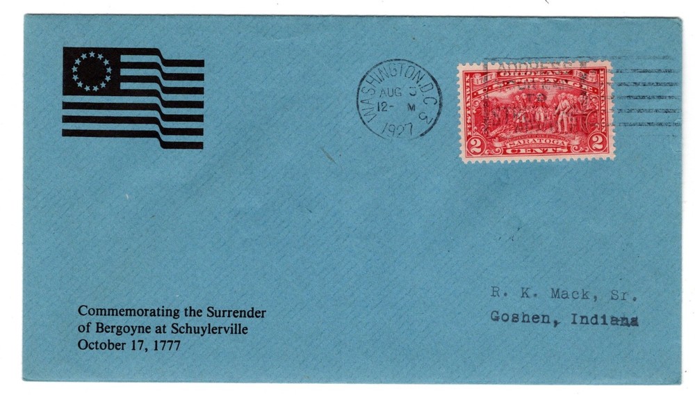 #644 Burgoyne 1927 FDC - Unlisted