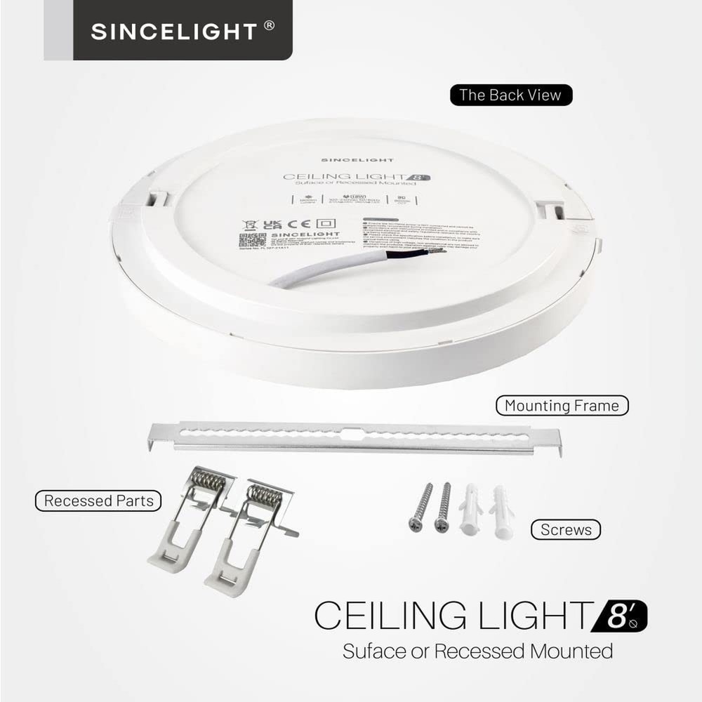 SINCELIGHT Ultra-Thin LED Ceiling Lights for Bathroom,Kitchen,Hallway,Closet ...