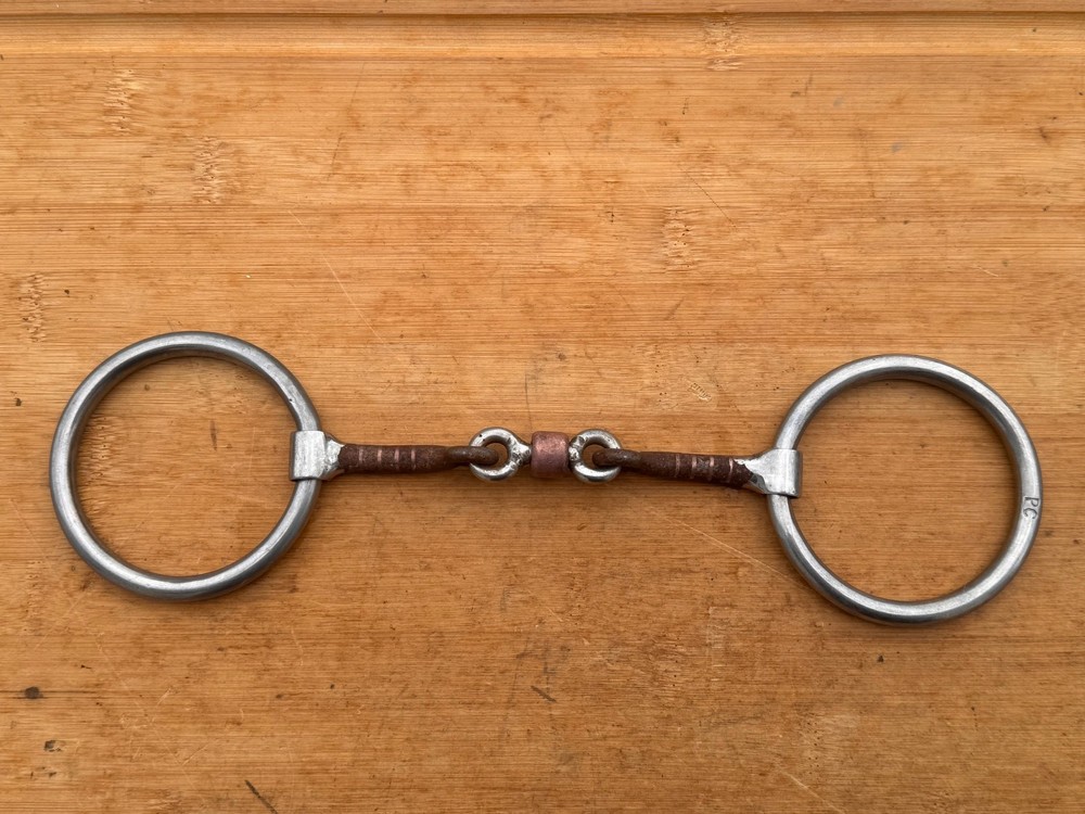 Professional's Choice Loose Ring Snaffle w 3 Piece Dog Bone Mouth Copper Roller