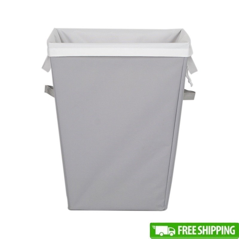 Rectangular Polyester Laundry Hamper W/ Removable Liner & Handles Easy Transport